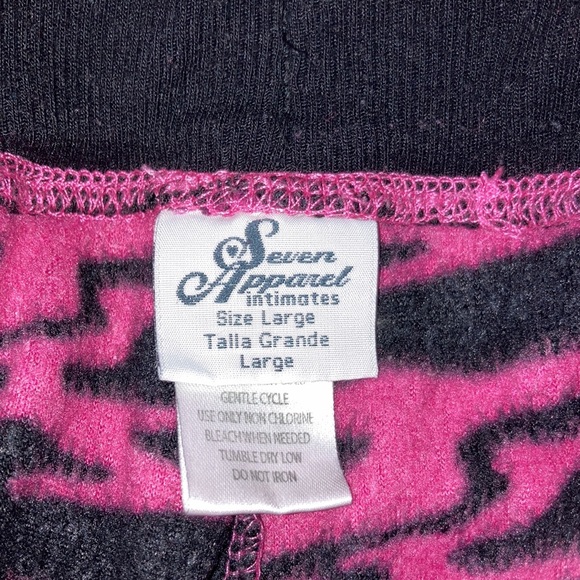 🌼SEVEN Pink Animal Print Flannel Cozy Lounge Pants PJ’s L - Picture 6 of 10